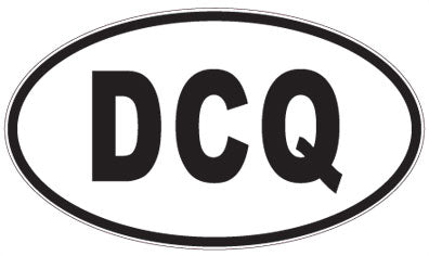 DCQ - 3 Letter Initials Oval Sticker