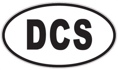 DCS - 3 Letter Initials Oval Sticker