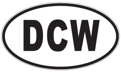 DCW - 3 Letter Initials Oval Sticker