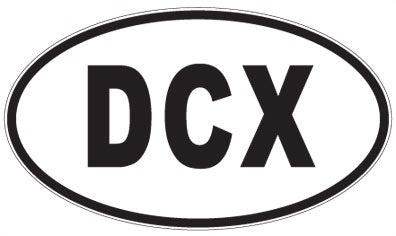 DCX - 3 Letter Initials Oval Sticker