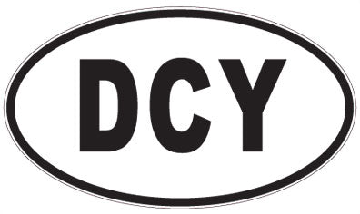 DCY - 3 Letter Initials Oval Sticker