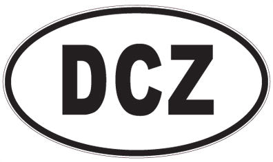 DCZ - 3 Letter Initials Oval Sticker
