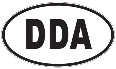 DDA - 3 Letter Initials Oval Sticker