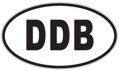 DDB - 3 Letter Initials Oval Sticker