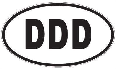 DDD - 3 Letter Initials Oval Sticker