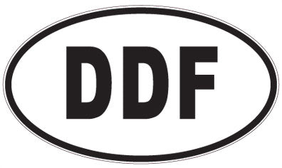 DDF - 3 Letter Initials Oval Sticker
