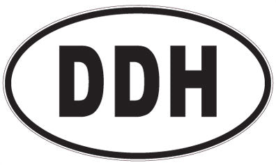 DDH - 3 Letter Initials Oval Sticker