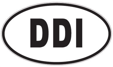 DDI - 3 Letter Initials Oval Sticker
