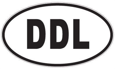 DDL - 3 Letter Initials Oval Sticker