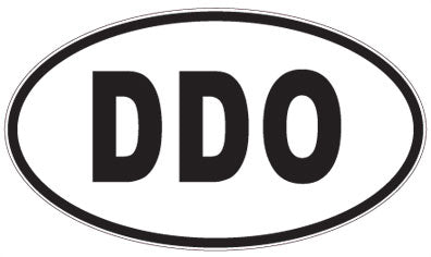 DDO - 3 Letter Initials Oval Sticker