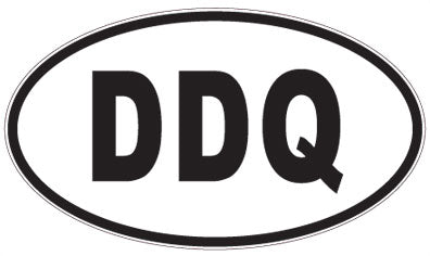 DDQ - 3 Letter Initials Oval Sticker