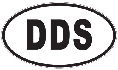 DDS - 3 Letter Initials Oval Sticker