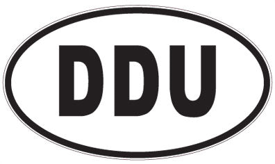DDU - 3 Letter Initials Oval Sticker