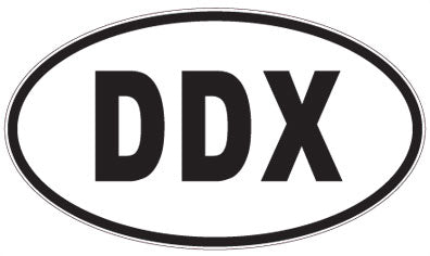 DDX - 3 Letter Initials Oval Sticker