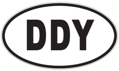 DDY - 3 Letter Initials Oval Sticker