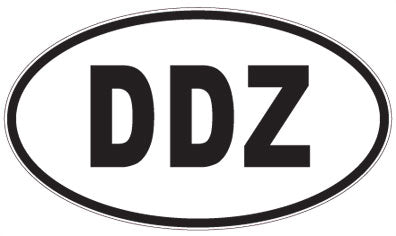 DDZ - 3 Letter Initials Oval Sticker
