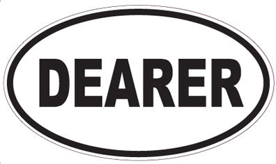 DEARER - Oval Sticker
