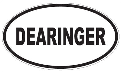 DEARINGER - Oval Sticker