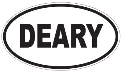 DEARY - Oval Sticker