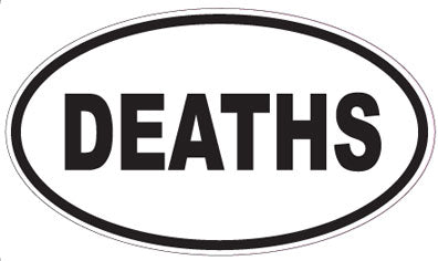 DEATHS - Oval Sticker