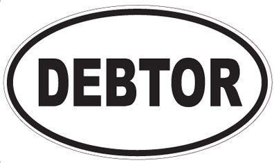 DEBTOR - Oval Sticker