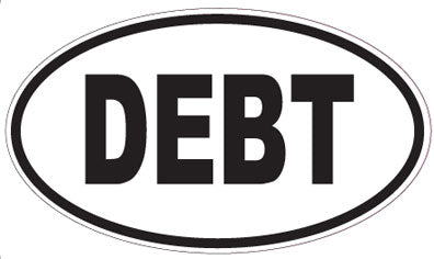 DEBT - Oval Sticker