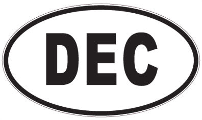 DEC - 3 Letter Initials Oval Sticker