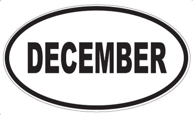 DECEMBER - Oval Sticker