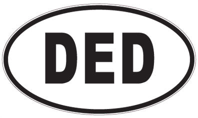 DED - 3 Letter Initials Oval Sticker