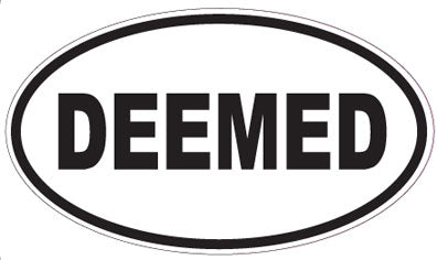 DEEMED - Oval Sticker
