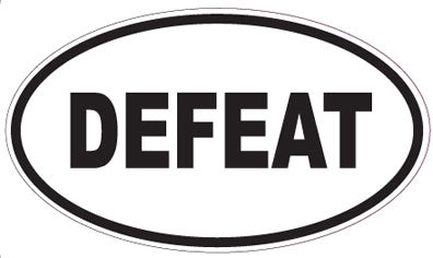 DEFEAT - Oval Sticker