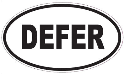 DEFER - Oval Magnet