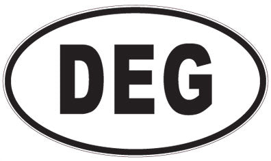 DEG - 3 Letter Initials Oval Sticker