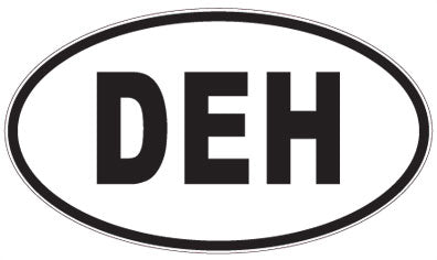 DEH - 3 Letter Initials Oval Sticker