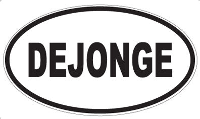 DEJONGE - Oval Sticker