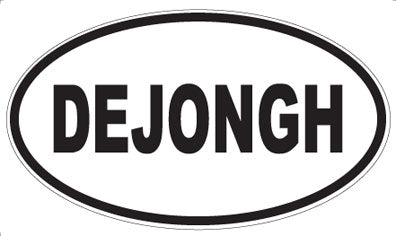 DEJONGH - Oval Sticker