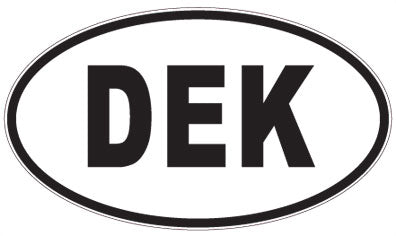 DEK - 3 Letter Initials Oval Sticker