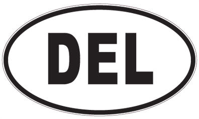 DEL - 3 Letter Initials Oval Sticker