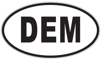 DEM - 3 Letter Initials Oval Sticker