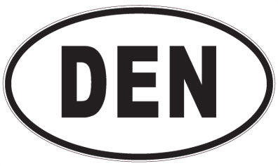 DEN - 3 Letter Initials Oval Sticker