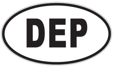 DEP - 3 Letter Initials Oval Sticker