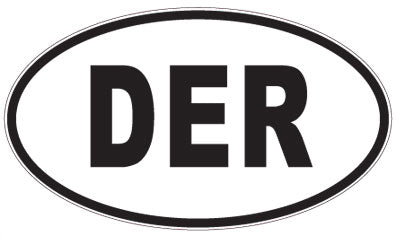 DER - 3 Letter Initials Oval Sticker