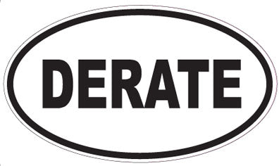 DERATE - Oval Sticker