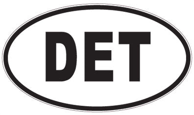 DET - 3 Letter Initials Oval Sticker