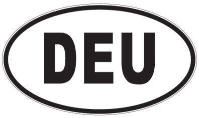 DEU - 3 Letter Initials Oval Sticker