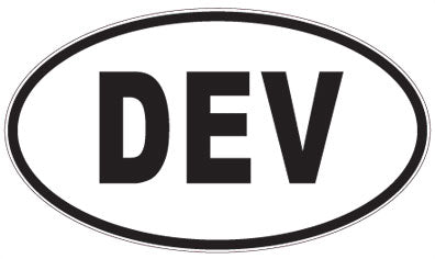 DEV - 3 Letter Initials Oval Sticker