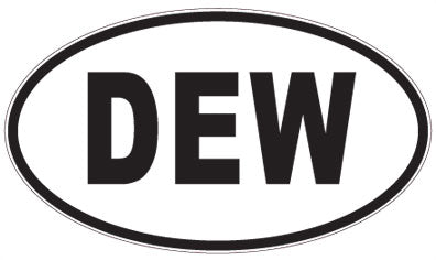 DEW - 3 Letter Initials Oval Sticker
