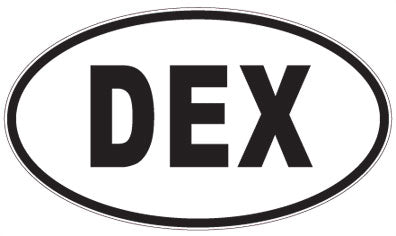 DEX - 3 Letter Initials Oval Sticker