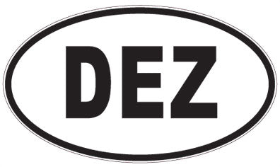 DEZ - 3 Letter Initials Oval Sticker