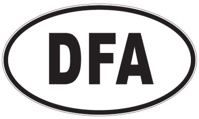 DFA - 3 Letter Initials Oval Sticker